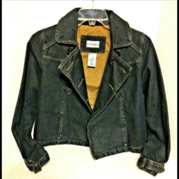 No Boundaries Jacket Moto Blue Jean Denim Jrs Sz Small 3 / 5 VG - Picture 2 of 8